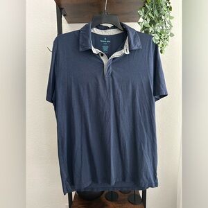 Men’s Tommy John Pima‎ cotton polo size medium. Navy with gray accent.